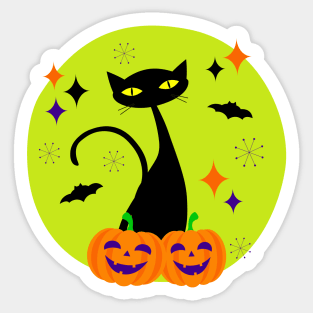 Atomic Age Halloween Black Cat II Sticker